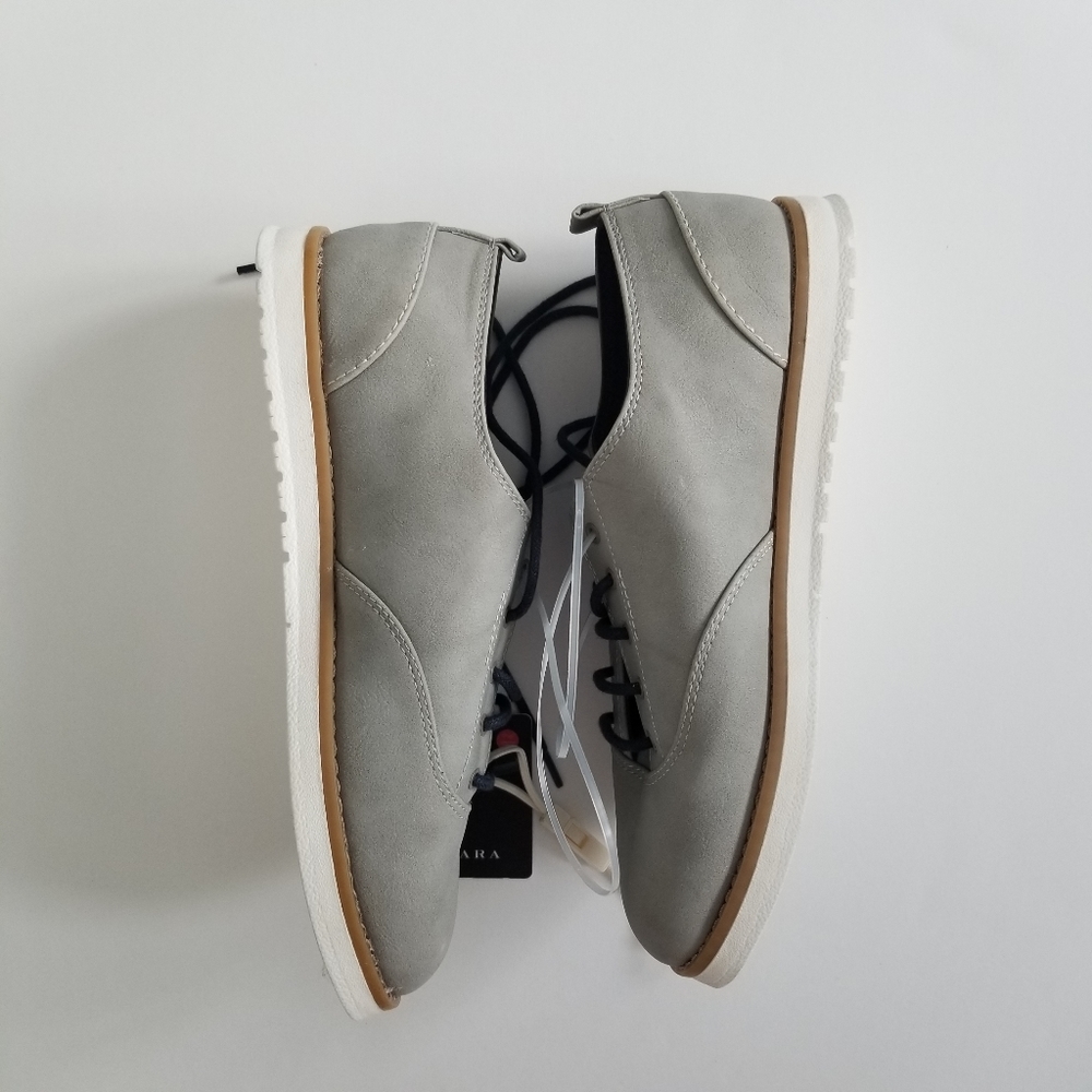🆕️Zara Boys Grey lace up Shoes sz 36 - Picture 3 of 7